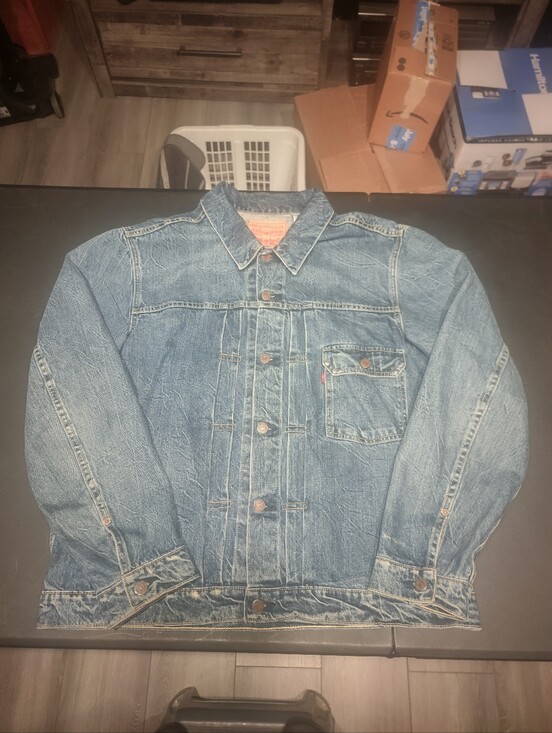 Levi's Other - Levi's Type 1 Distressed Denim Jacket - Medium Wash - Men's XL - 40s/50s Repro